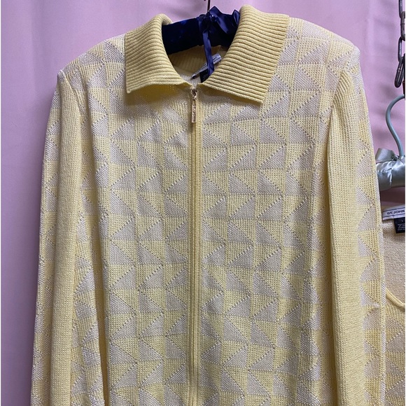 St. John Sport Jacket zipper closure size L bright yellow - Picture 3 of 8